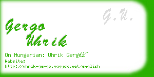 gergo uhrik business card